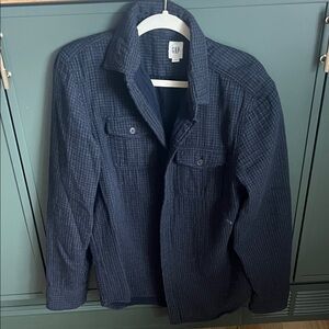 GAP Men's Dark Blue Checkered Shirt Jacket